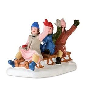 Holiday Time Christmas Village Sled Holiday Fun 2.12" Decorative Figurine‎
